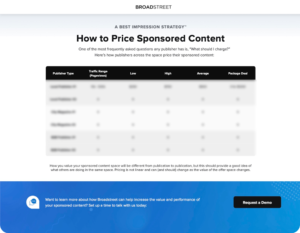 sponsored content pricing